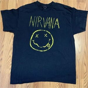Nirvana Shirt Unisex Large Black Come as You Are Yellow Graphics